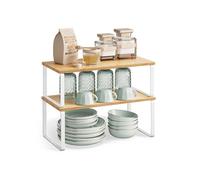 SONGMICS Spice Rack, Set 19.5 x 39.7 x 15.5 cm, Cloud Black and Natural Beige