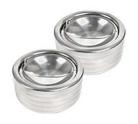 Set of 2 Stainless Steel Ashtrays with Lid for Outdoor Use with Lid Windproof Black Stainless Steel Wind Ashtray with Cover Turn Over Silver 11.7 x 5.5 cm Wall Ashtray Outdoor Stainless Steel