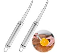 Set of 2 Stainless Steel Curved Grapefruit Knife with Serrated Edge, Curved Fruit Peeler for Kiwi, Mango and Dessert