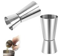 Set of 2 Stainless Steel Double Jiggers - 25/50ml Spirit Measure Cups for Cocktails, Bartending & Home Bar - Durable, Dishwasher Safe, Professional Drink Measuring Tools