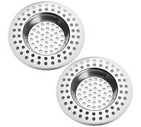 Set of 2 Stainless Steel Sink Strainer Plug, Drain Protector for Kitchen, Bathroom, and Shower - Hair/Food Catcher (7.5cm Outer Diameter, 3.6cm Inner Diameter)