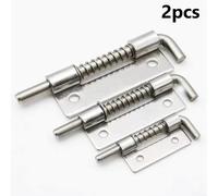 Set of 2 Stainless Steel Spring Loaded Bolt Latches for Door and Cabinet Hinges Providing Practical Security and Firm Closure (M Right)