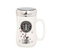 SET OF 2 STARBUCKS TRAVEL MUG CERAMIC COFFEE TEA CUP WORK
