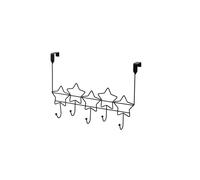 Set of 2 Stars Black Over Door Storage Hooks Showerdrape Black One Size