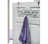 Set of 2 Stars Black Over Door Storage Hooks Showerdrape Metallic Silver One Size