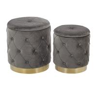 Belianiset Of 2 Storage Pouffes Grey Pueblo, Grey