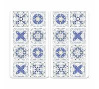 Set of 2 Stove Glass Cover Plates Tiles Design for Glass Ceramic Hobs 30x52 cm