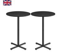Set of 2 Sturdy Metal Frame Bar Tables - Modern Dining & Workspace Solution