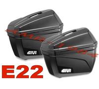 Set of 2 Suitcases E22N Pair Side Bags Black