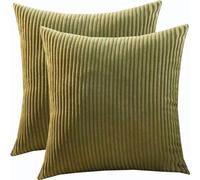 Set Of 2 Super King Size Pillow Cases, Square Extra Large Cushion Covers 80x80 70x70 cm,Soft Pillow Covers With Invisible Zipper Decorative Pillowcases For Sofa Couch(Moss Green,65x65 cm set of 2)