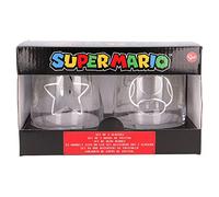 Stor Set 2 Glass Cups 510 ML Super Mario, Multicoloured, 2 Count (Pack of 1)