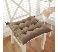 Set of 2 Super Soft Rectangle Chair Pads Brown Seat Cushions with Ties for Small Stools Ideal for School & Office 40x40x5cm Comfort & Style