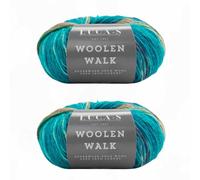 Set of 2 Superwash Sock Wool for Knitting, 4 Ply Sock Yarn from 75% Pure Wool - 25% Polymide, 50g Sock Hand Knitting Yarn