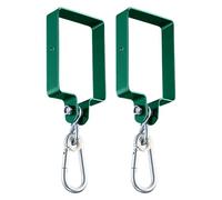Set of 2 Swing Clamps Square 14.5 x 9.5 x 3 cm Swing Hooks Square Swing Clamp Made of Steel for Square Wood with Carabiner for Hanging the Swing Seat for Patio Garden Playground Backyard