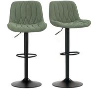 Set of 2 Swivel Bar Stools Adjustable Height Kitchen Breakfast Counter Chairs