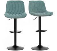 Set of 2 Swivel Bar Stools Adjustable Height Kitchen Breakfast Counter Chairs