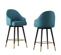 Set of 2 Swivel Counter Bar Stools, Premium PU Leather Upholstered, Tufted Back Design, Ideal for Home Bar, Pub, and Dining Room Fur