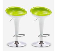 Set of 2 Swivel Counter Stools Stylish Pub Bar Chairs with Footrest Kitchen Height Seating Green Upholstered Furniture Modern Lift Bar Stools for Home Decor