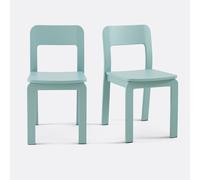 Set of 2 Talet Stained Solid Birch Chairs blue