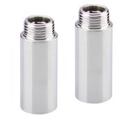 Set of 2 tap extensions, 1/2 inch x 90 mm, 1/2 inch female thread x 1/2 inch male thread, G1/2 inch water connection extension, DN15 thread extension, shower head extension for taps, angle valves,