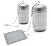 Set of 2 Tea Strainer Fine Mesh, Filters Stainless Steel and Pot Mat, Balls Infuser With Chain for Loose Tea, Spices, Herbal