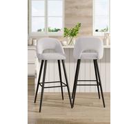 Set of 2 Teddy Velvet Upholstered Breakfast Bar Stool The hot sale White One Size