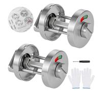 Set of 2 Toilet Rosette with Occupied Display, Door Lock for Bathroom | Bathroom Lock with Rotary Knob, Stainless Steel Toilet Lock with Red/Green Display, Door Hardware & Locks for Bathroom
