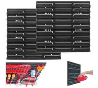 Set of 2 Tool Wall Plate Wall Shelf Plastic Black 386 x 390 x 18 mm