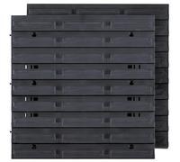 Set of 2 Tool Wall Plate Wall Shelf Plastic Black 386 x 390 x 18 mm