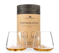 Set of 2 Topographic Spirit Glasses I Grand Canyon & Matterhorn I Premium Quality Crystal Glasses Hand-Blown with Raised Mountains I Tulip Tasting Glass 350 ml