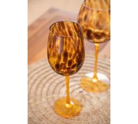 Set of 2 Tortoiseshell Patterned Wine Glasses in Gift Box BarCraft Brown One Size