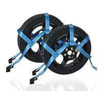 Set of 2 Tow Dolly Straps with Flat Hook,Blue Basket Strap,Fits Most 16-20" Tires Webbing Ratchet Straps…