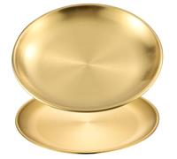 Set of 2 Trays, Stainless Steel Serving Platters, Smooth Eds, Brushed h, Multi-functal (d, 23x1.5CM/9x0.6IN) - Ideal for Home & Kitchen