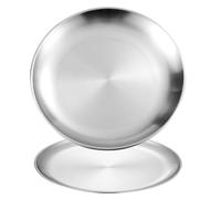 Set of 2 Trays, Stainless Steel Serving Platters, Smooth Eds, Brushed h, Multi-Purpose Use (Silver, 26x1.5CM/10x0.6IN)