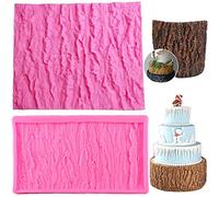 Set of 2 Tree Bark Cake Fondant Mold Tree Stump Fondant Impression Texture Mat Wedding Lumberjack Cake Border Decorating Tool Chocolate Gumpaste Pastry Cake Mold