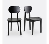 Set of 2 Tribal Ash Chairs Black
