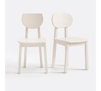 Set of 2 Tribal Ash Chairs White