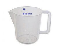 Set of 2 TWO (2) PINT MEASURING JUG PLASTIC KITCHEN MEASURE MIXING CLEAR MUG