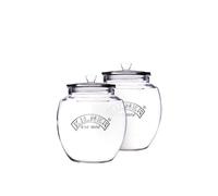 Set of 2 Universal Push Top Storage Jar 2 Litre Kilner Clear One Size