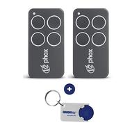 Set of 2 v2 PHOX4 Contract Remote Contract 50-433.92 MHz (Check Contract Before Purchase) + 1 Domobip Keyring