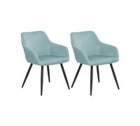 Beliani Set Of 2 Dining Chairs Casmalia Velvet Light Blue
