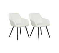 Set of 2 Dining Chairs CASMALIA Velvet Off-White