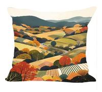 Set of 2 Velvet Cushion Covers, 35x35cm, Velvet Square Throw Pillow Cases, Soft and Luxurious, For Sofa, Bed, Living Room Home Decor, Rough Mountain Roads, Invisible Zipper ZY0X-609