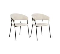 Set of 2 Dining Chairs MARIPOSA Velvet Off-White