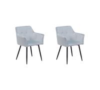 Set of 2 Dining Chairs JASMIN Velvet Light Grey