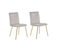 Beliani Set Of 2 Dining Chairs Rubio Velvet Grey