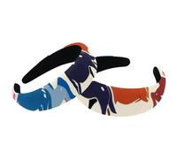 Set of 2 Velvet Wide Headbands for Women, Cartoon Pony Colorful Horses Pattern Accessories Padded Head Bands Beauty Hairbands Girls Thick Hair Bands