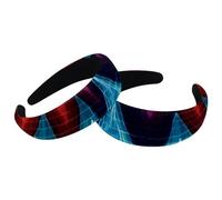 Set of 2 Velvet Wide Headbands for Women, Colorful Electrocardiogram Heart Beat Pattern Accessories Padded Head Bands Beauty Hairbands Girls Thick Hair Bands