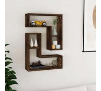 Set of 2 Wall Cube Shelves 50x15x50cm Engineered Wood Display Storage
