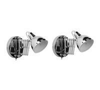 Set of 2 Wall Lamps HARRINGTON Adjustable Metal Silver
